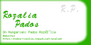rozalia pados business card